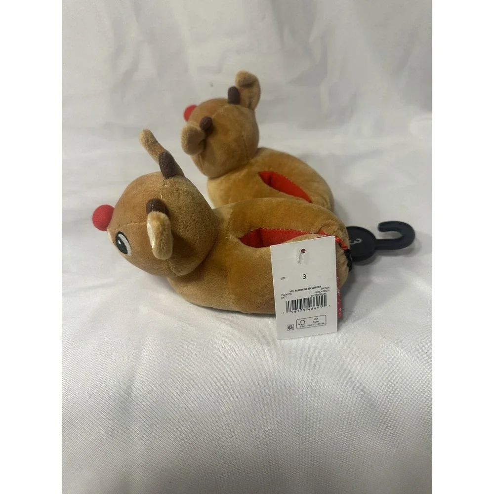 rudolph the‎ red nosed reindeer baby slippers size 3